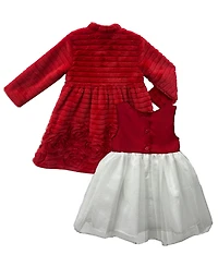Blueberi Boulevard Baby Girls 2-Piece Long-Sleeve Coat and Dress Set