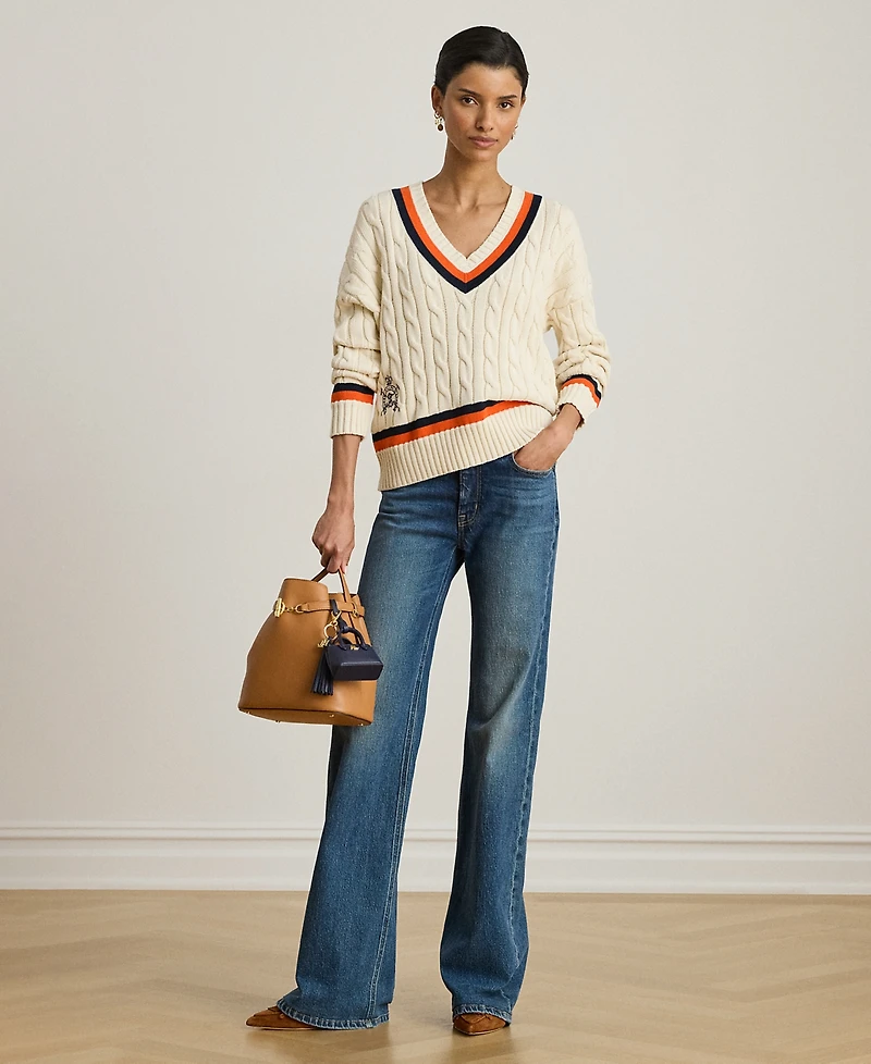 Lauren Ralph Petite Cable-Knit Cricket Sweater
