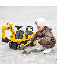 Licensed Caterpillar Kids Rid-On Digger Excavator Toy with Digging Bucket & Storage