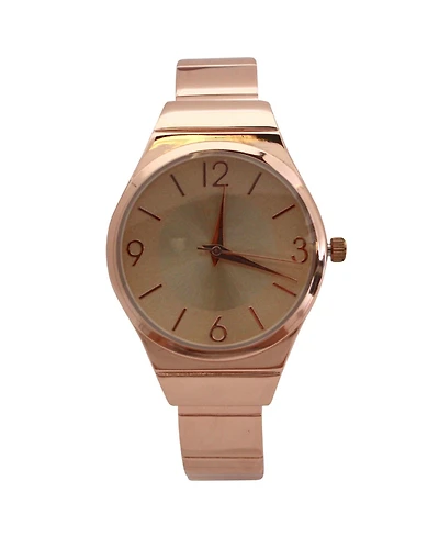Rose Gold Simply Texture Bangle Watch