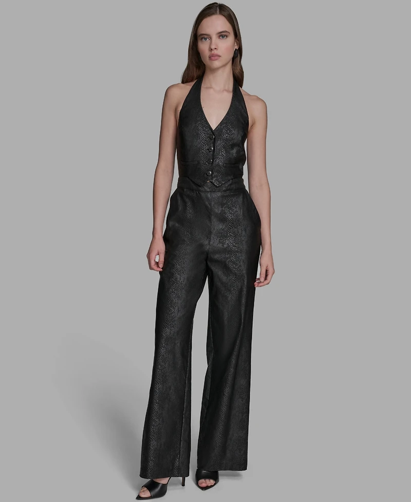 Bcbg Women's 2-Piece Halter Neck Jumpsuit Set