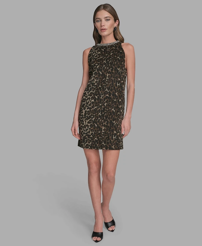 Bcbg Women's Rhinestone Collar Halter Neck Dress