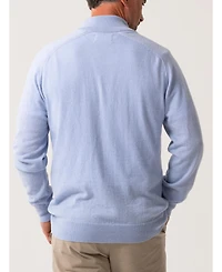 Koy Clothing Men's Navy Wool/Cashmere Qtr Zip Jumper