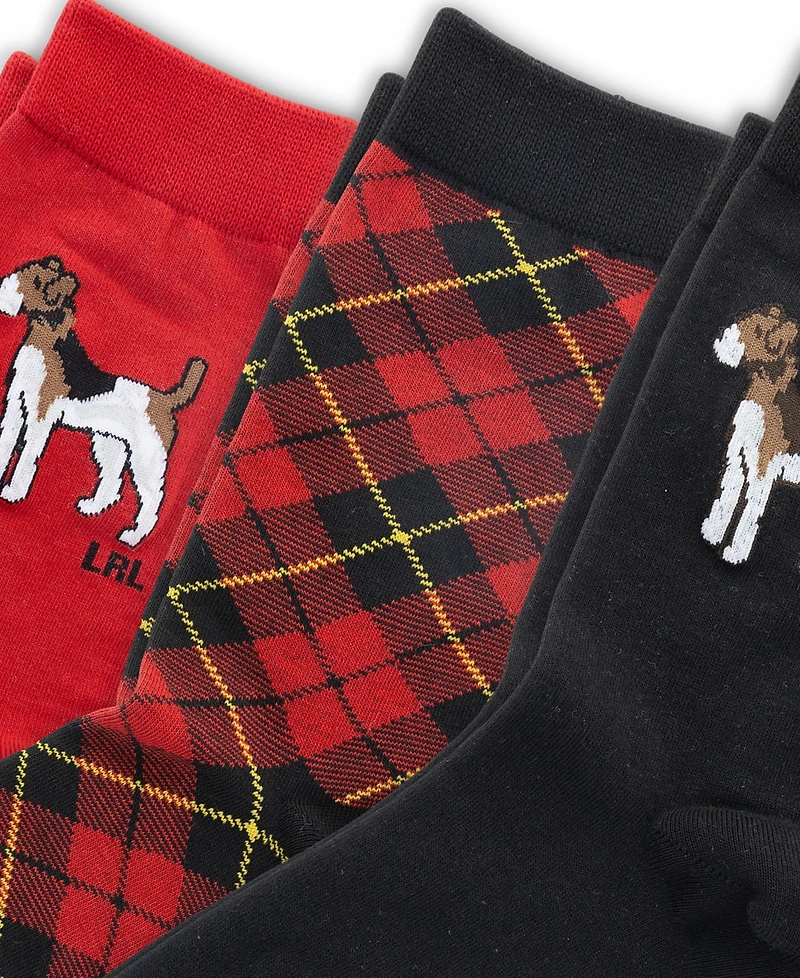 Lauren Ralph Lauren Women's 3-Pack Dog Crew Socks