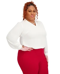 Kasper Women's Long Sleeves V-Neck Top