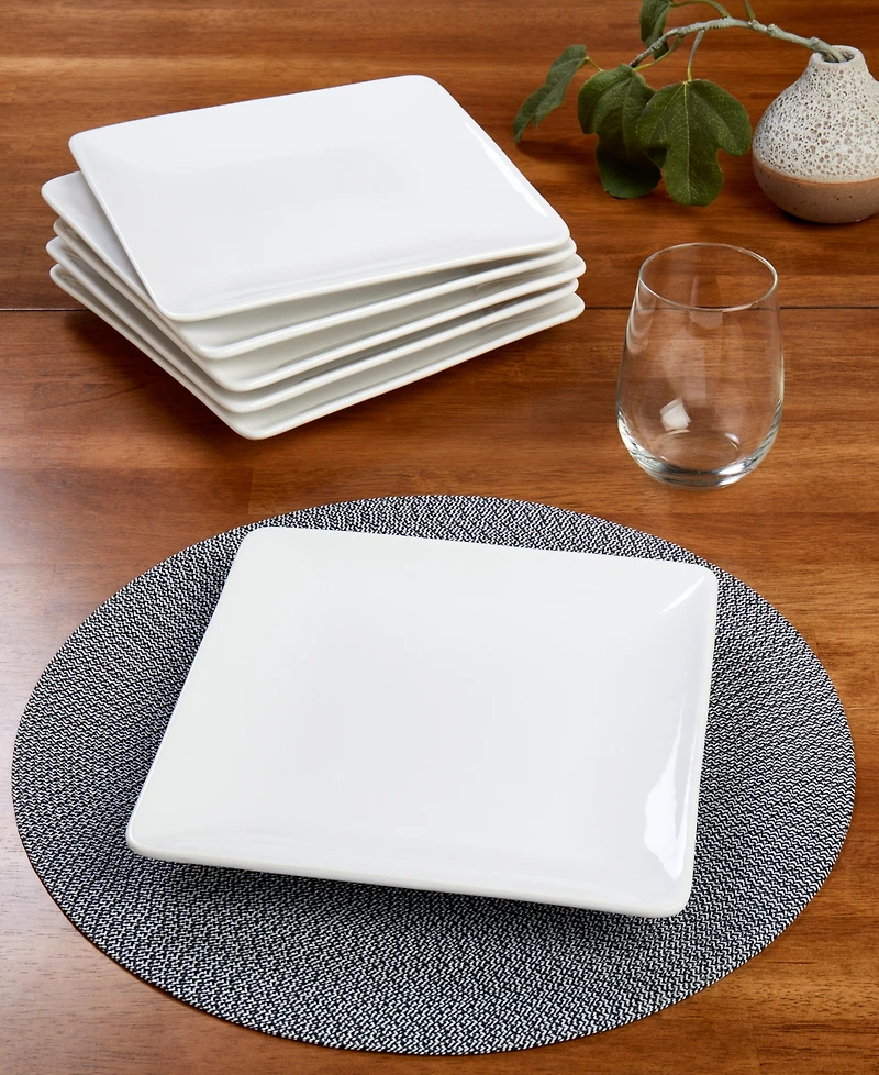 Tabletops Gallery Elegance Square Salad Plates, Set of 6, Service For 6