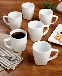 Tabletops Gallery Chic Round Mugs, Set of 6, Service For 6