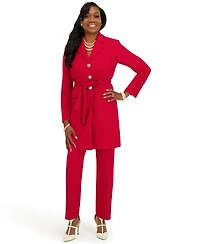 Kasper Women's Three Button Patch Pocket Trench Coat