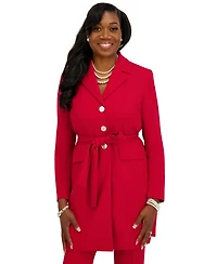 Kasper Women's Three Button Patch Pocket Trench Coat