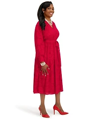 Kasper Women's Soft V-Neck Tiered Midi Dress