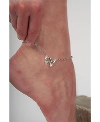 American West Jewelry Sterling Silver Butterfly Anklet