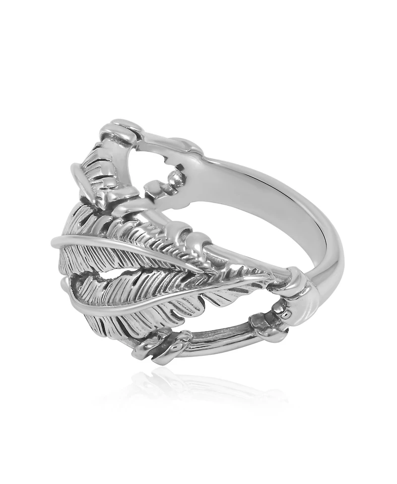 American West Jewelry Sterling Silver 3-Feather Ring
