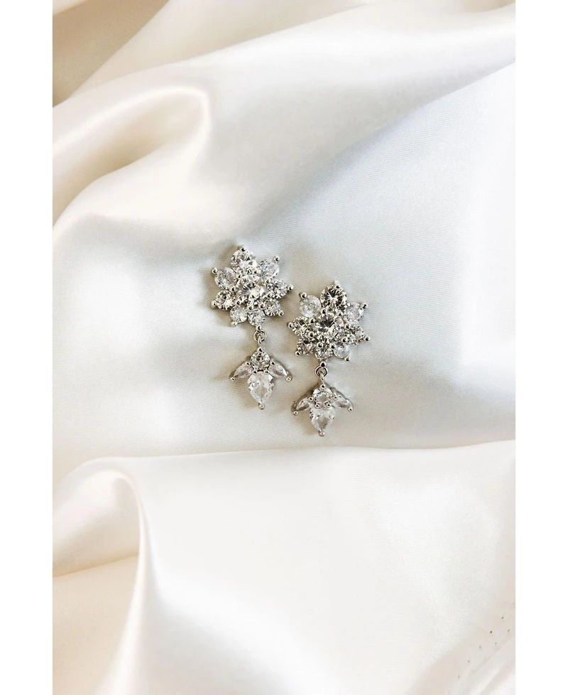 Untamed Petals Whisper Crystal Drop Earrings