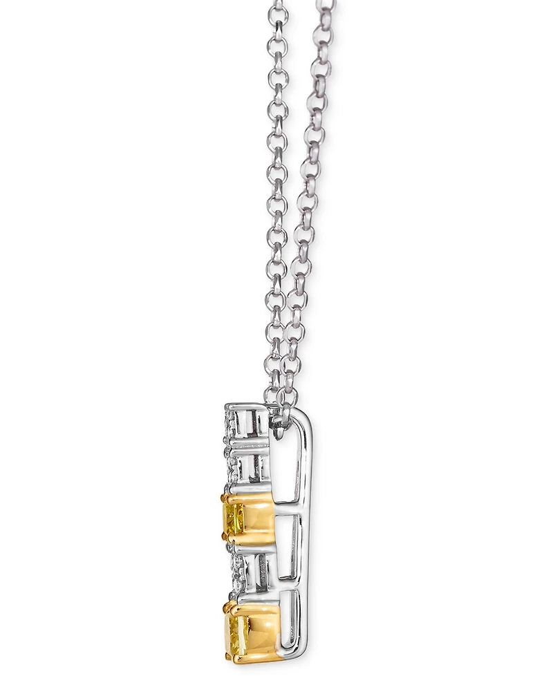 Le Vian Sunny Yellow Diamond (0.38 ct. t.w.) and Vanilla Diamond (0.06 ct. t.w.) Pendant Necklace in 14k Two-Tone Gold