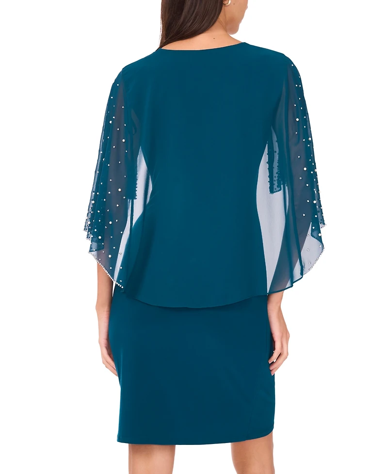 Msk Women's Side Drape Overlay Pull-On Dress