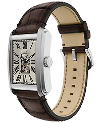 Fossil Men's Carraway Automatic Brown Croco Leather Watch