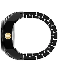 Fossil Women's Watch Ring Two-Hand Pave Black Stainless Steel Watch, 15mm