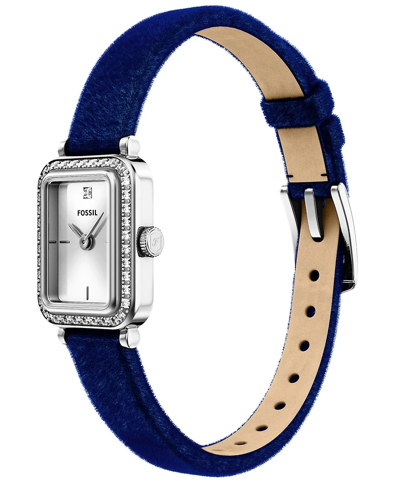 Fossil Women's Raquel Two-Hand Navy Velvet Watch, 18mm