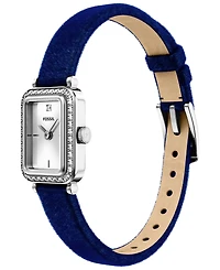 Fossil Women's Raquel Two-Hand Navy Velvet Watch, 18mm
