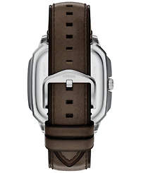 Fossil Men's Crosby Three-Hand Brown Leather Watch, 42mm