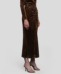 Avec Les Filles Women's Front Ruched Midi Skirt