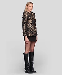 Avec Les Filles Women's Colorblocked Asymmetrical Jacket