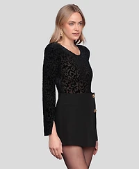 Avec Les Filles Women's Long Sleeve Bodysuit Top