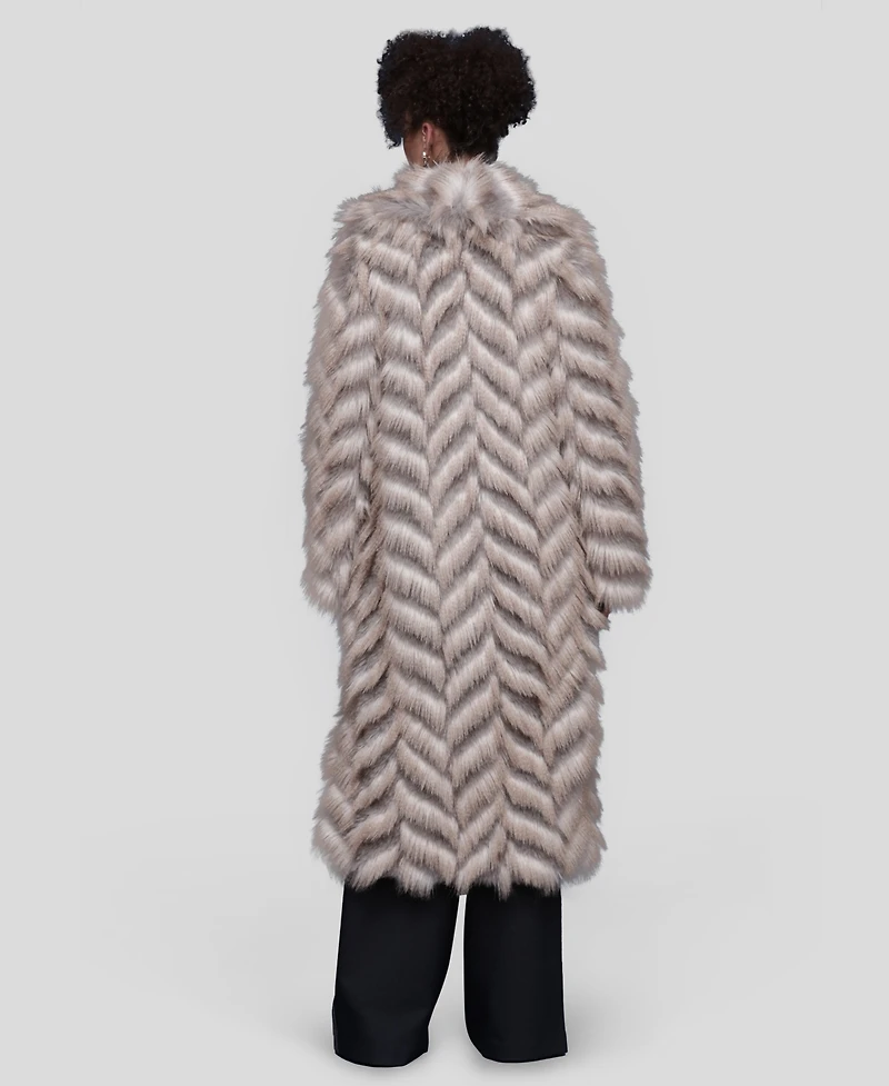 Avec Les Filles Women's Chevron Hook and Eye Coat