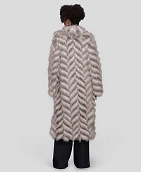 Avec Les Filles Women's Chevron Hook and Eye Coat