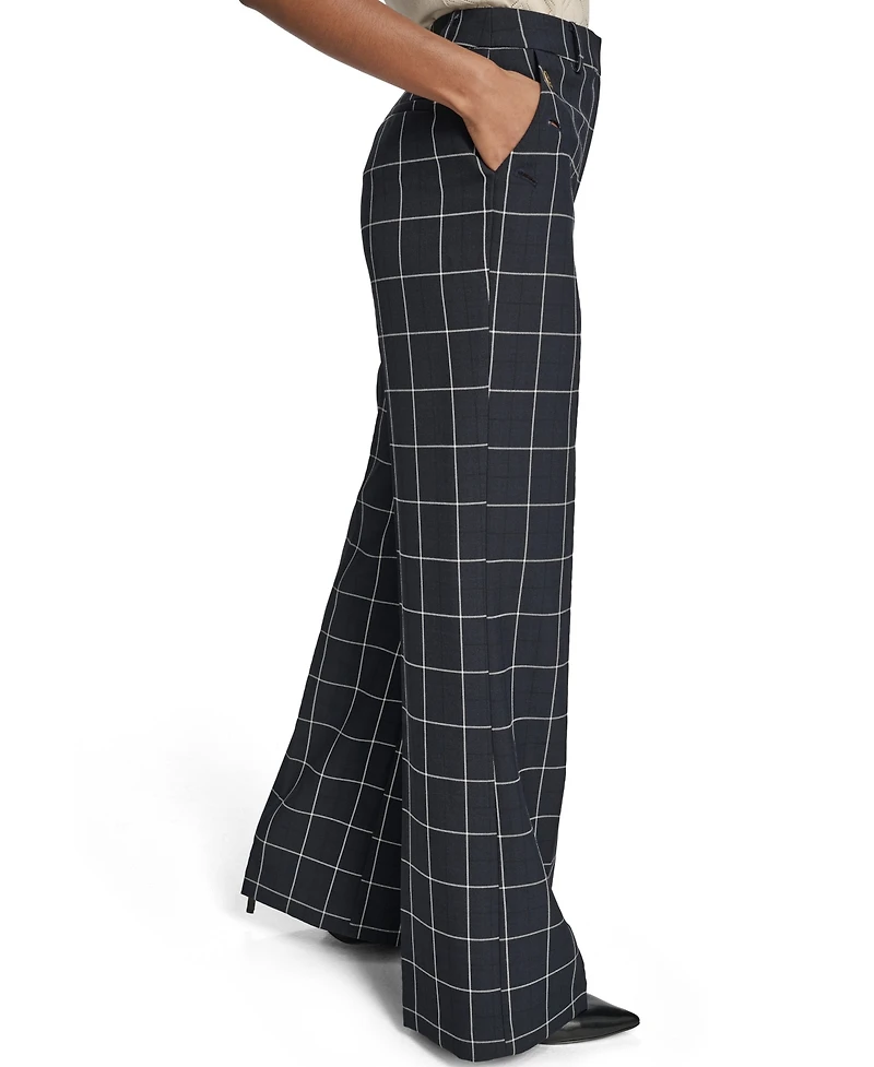 Tommy Hilfiger Women's High Rise Windowpane Sailor Pants