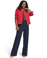 Tommy Hilfiger Womens Military Style Button Front Twill Jacket Sailor Pants Striped Popover Blouse
