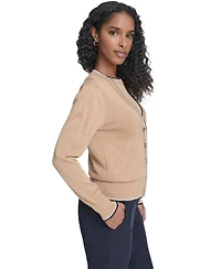 Tommy Hilfiger Women's Tipped V-Neck Cardigan Set