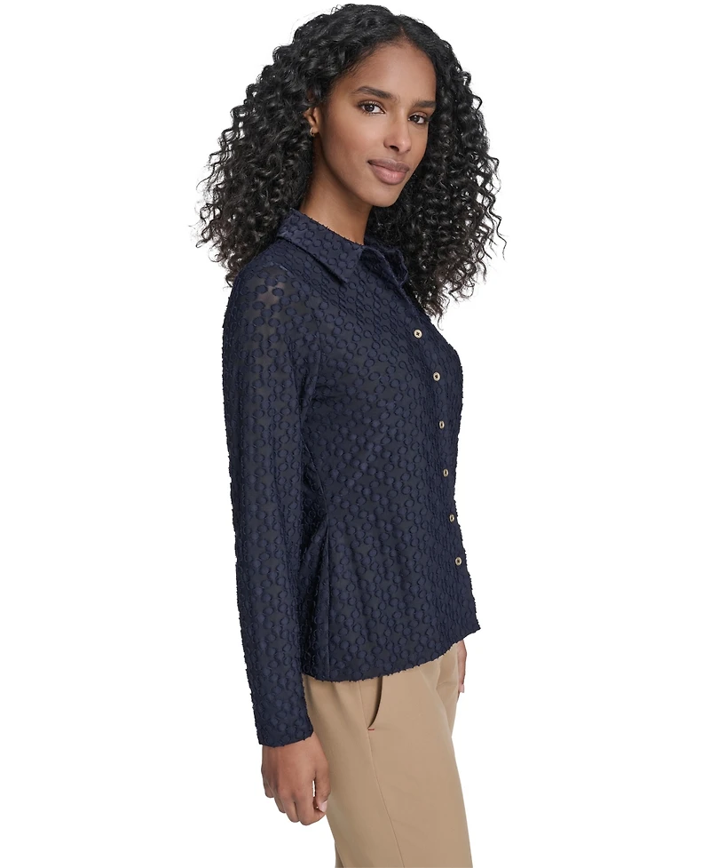 Tommy Hilfiger Women's Floral Clip Button-Up Top