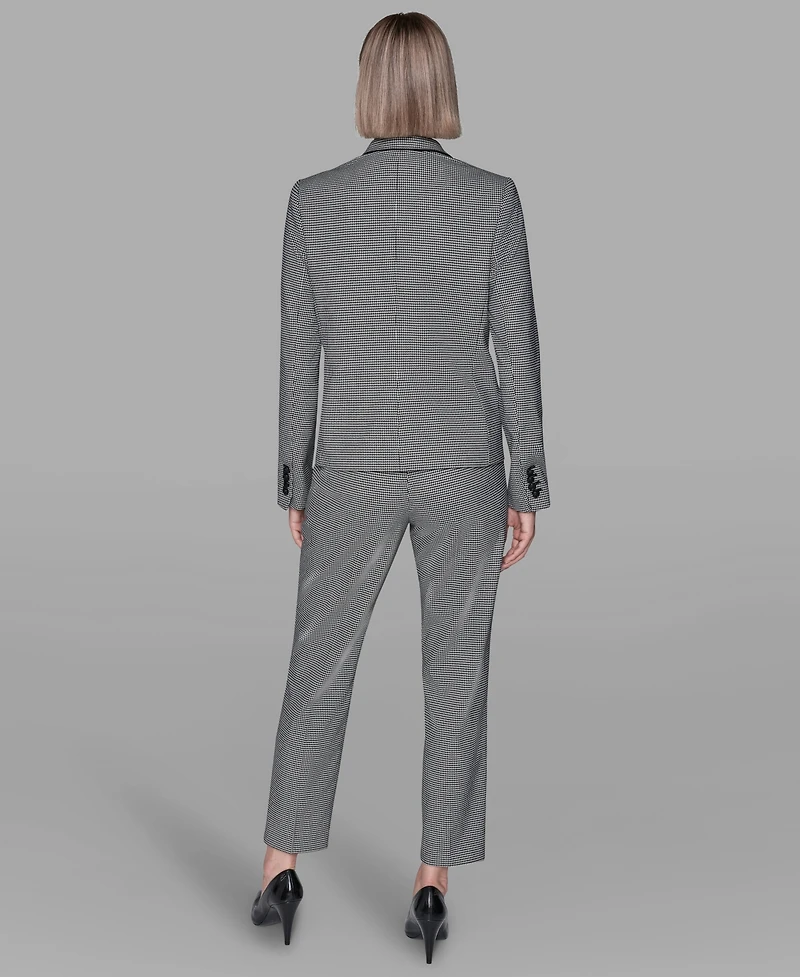 Karl Lagerfeld Paris Women's Long-Sleeve Checkered One Button Jacket