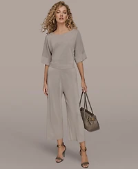 Donna Karan New York Women's Sequin Detail Wide Leg Pants