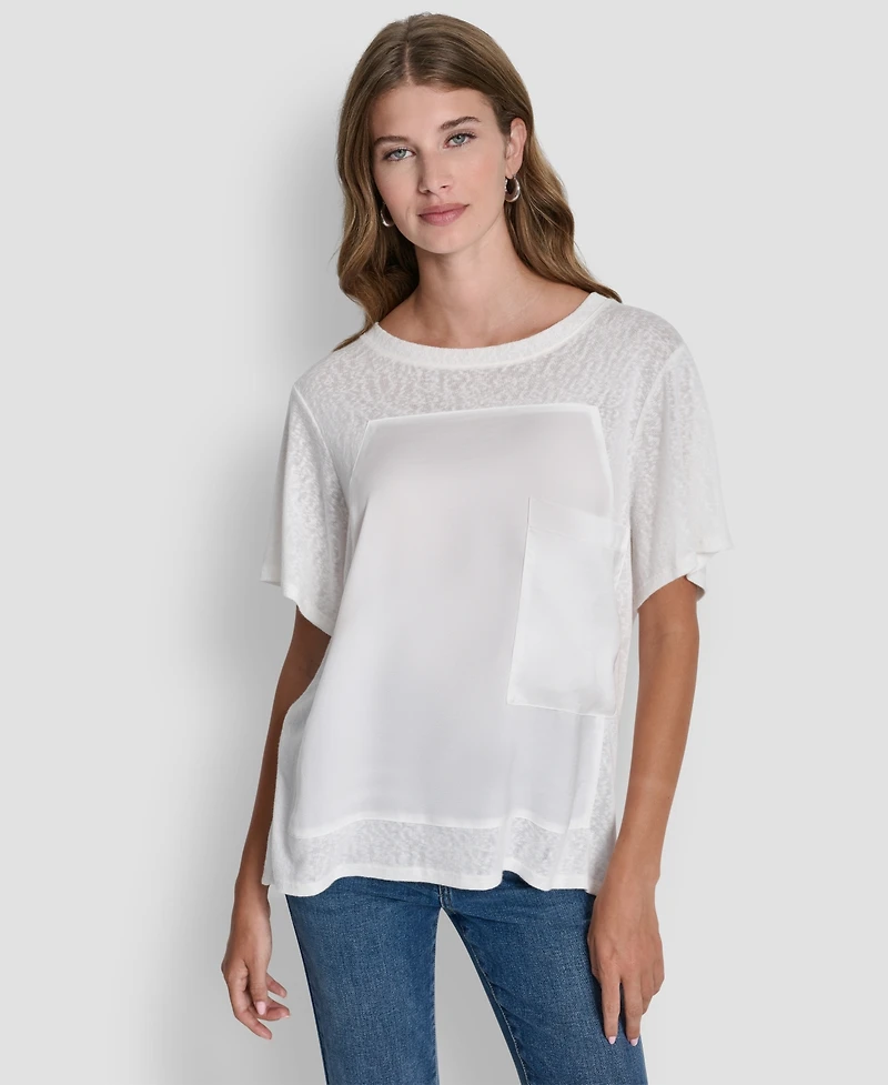 Dkny Women's Crewneck Short Sleeve T-Shirt