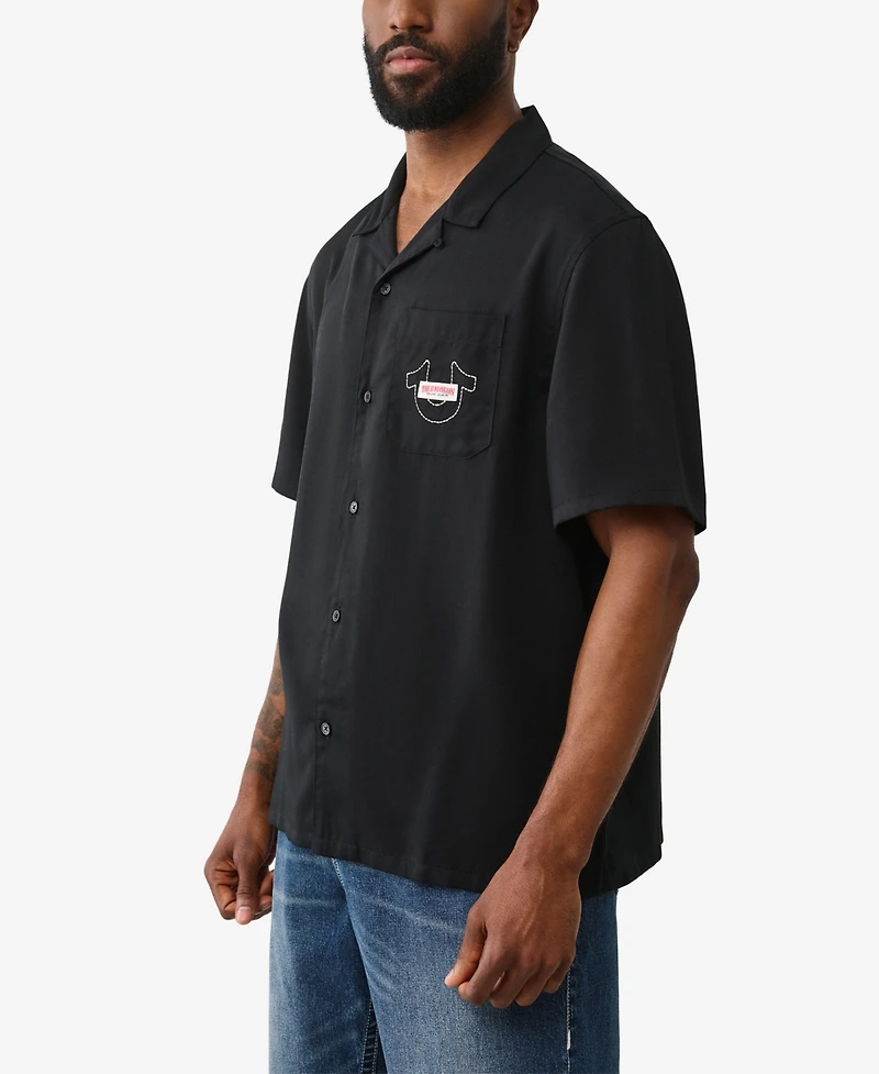 True Religion Men's Graphic Camp Short-Sleeve Shirt