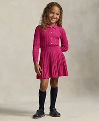 Polo Ralph Lauren Girls 2T-6X 2-Piece Crewneck Cardigan and Skirt Set