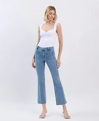 Flying Monkey Women's High Rise Crop Flare Jeans