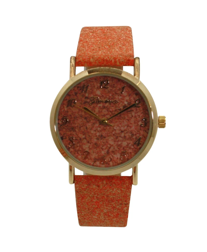 Olivia Pratt Orange Cork Style Strap Women Watch