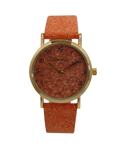 Olivia Pratt Orange Cork Style Strap Women Watch