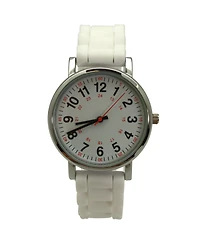 Olivia Pratt White Solid Silicone Bold Numbers Women Watch