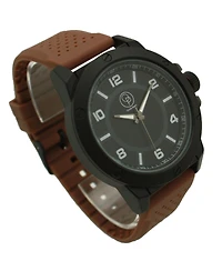 Olivia Pratt Brown Black Three-Hand Silicone Band Men Watch
