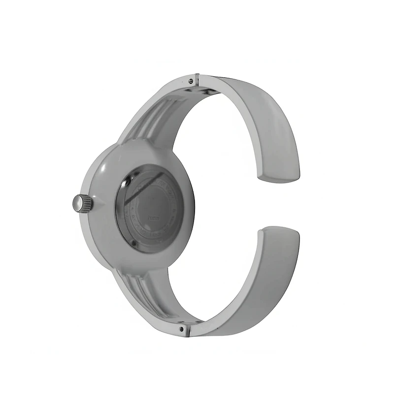 Olivia Pratt Silver Modern Stripped Design Bangle Watch