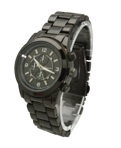 Olivia Pratt Gunmetal Womens Classic 3-dial Metal Watch