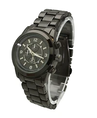 Olivia Pratt Gunmetal Womens Classic 3-dial Metal Watch