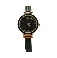 Black Rose Gold Olivia Pratt Every Day Textured Metal Bangle Watch