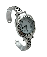 Olivia Pratt Detailed Elegant Metal Cuff Women Watch, Silver
