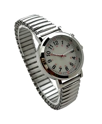 Olivia Pratt Silver Stretch Band Easy Read Nurse Watch with Second Hand Women Watch