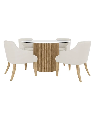 Furniture Frandlyn 5-Pc. Glass Round Dining Set